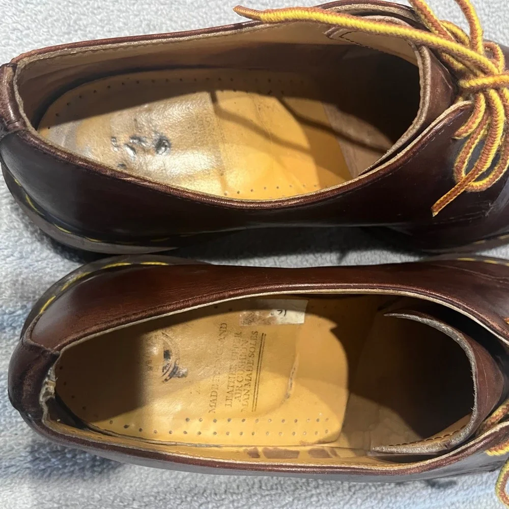 Dr. Martens 1461 Brown Leather Oxford Shoes Made in England Mens Vintage US9